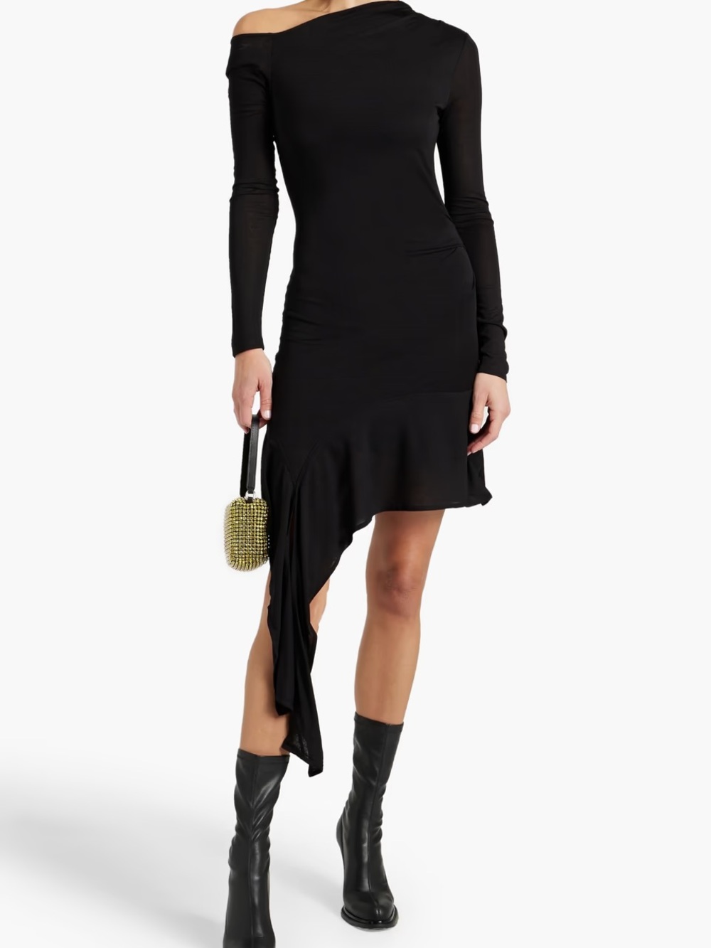 Helmut Lang | Black Asymmetric Hem Dress